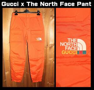 送料無料 即決【未使用】 Gucci × The North Face ★ Padded Nylon Pants (Sサイズ) ★ グッチ ノースフェイス パテッドカーゴパンツ 正規