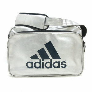 D■アディダス/adidas ビッグロゴプリント ショルダーバッグ BAG/合皮■銀/70【中古】