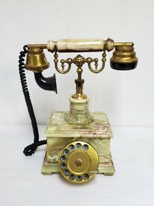 ▽【インテリアとして】 アンティーク 電話機 レトロ 置物 小道具 （電話としての使用不可） 中古▽010381