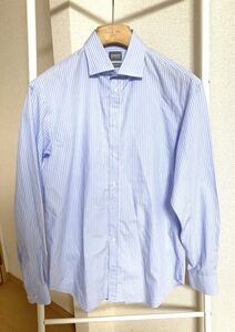 ARMANI COLLEZIONI アルマーニコレッツォーニ MODERN FIT ストライプ柄長袖シャツ 38