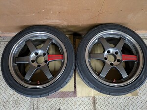 廃盤 美品 RAYS TE37SL 9.5J ＋35 R17 114.3 5h volk racing ホイール CE28 希少ホイール GT-R ホイール advan neova AD08R TE37V 