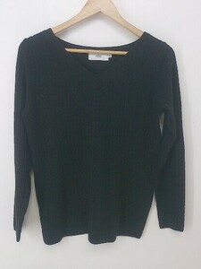 ◇ AZUL BY MOUSSY アズールバイマウジー 薄手 Vネック 長袖 ニット カットソー サイズM ブラック レディース P