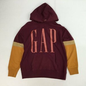 ■GAP ギャップ パーカー フーディー トップス スウェット ビッグロゴ 長袖 バイカラー フード メンズ サイズ L レッド系 /0.88kg ■