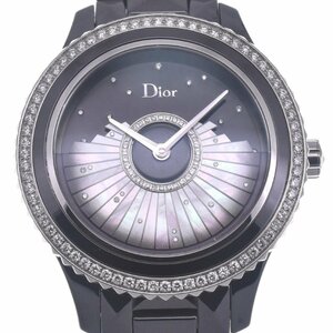 △ クリスチャンディオール Christian Dior CD124BE0C001 ユイット マザー オブ パール セラミック ダイヤ レディース 美品 G#125508