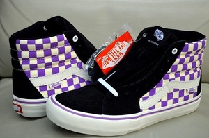 新品未使用 VANS バンズ Sk8-Hi Pro スケートハイ プロ ULTRA CUSH採用 チェッカーボード 紫 US8.5 26.5センチ VN0A45JDSWU 送料無料