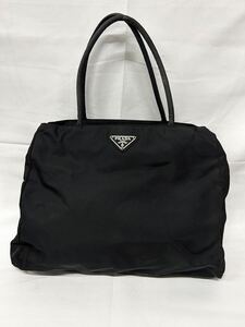 PRADA プラダ トートバッグ ハンドバッグ 肩掛け 三角ロゴ 黒　【0113A14】