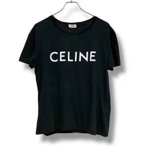 CELINE 19SS ロゴ プリント 半袖Tシャツ Mサイズ ブラック X008370E セリーヌ カットソー