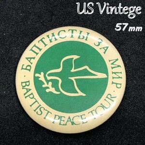 ヴィンテージ　缶バッジ　　『 バプテスト　平和ツアー 』　当時物　アメリカ　ビンテージ　バッチ ピンバッジ　米国 (BAT247)
