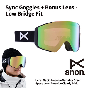 ☆送料無料☆ 20％OFF☆23-24【 ANON 】アノン　ゴーグル　Sync Goggles + Bonus Lens - Low Bridge Fit　ローブリッジフィット 正規販売店