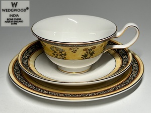 【瑞】ウェッジウッドWEDGWOOD INDIA　カップ＆ソーサー＋ケーキ皿