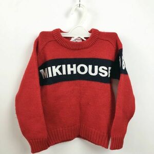 MIKI HOUSE/ミキハウス ニット セーター ロゴ刺繍 レッド サイズ110 キッズ