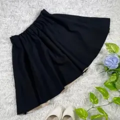 【ZARA BASIC】フレアスカート　上品　ウエストゴム　ひざ丈　大人っぽ