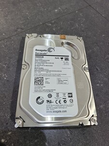 【中古品】管1B26 HDD Seagate Barracuda ST2000DM001 2000GB 2TB 3.5インチ　電源投入回数13601回、使用時間11048時間　フォーマット済み