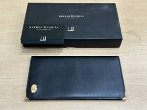 【26133】美品 dunhill ダンヒル 二つ折り 札入れ 長財布 ウォレット ブラック 黒