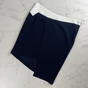 美品 HELMUT LANG ヘルムート ラング 変形スカート サイドジップ 膝丈 裏地あり 黒 ブラック サイズ2*TC1052