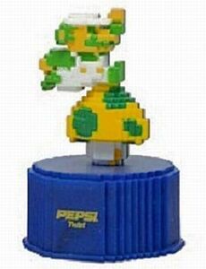 中古ペットボトルキャップ 16.LUIGI 1UP KINOKO 「スーパーマリオブラザーズ」 ペプシ ドットボトルキャップ