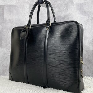 極美品 ルイヴィトン LOUISVUITTON ポルトドキュマン ヴォワヤージュ エピ ビジネスバッグ ブリーフケース オールレザー ロゴ型押し 