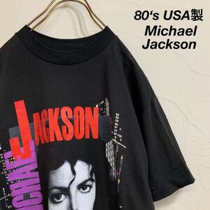 激レア 80‘s USA製 Michael Jackson デッドストック マイケルジャクソン 88年 ジャパン ツアーtシャツ Mサイズ ブラック