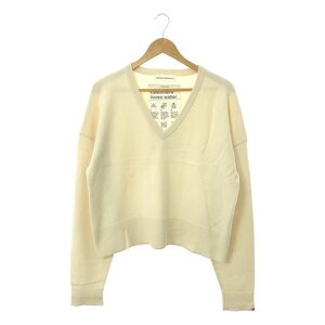 extreme cashmere / エクストリームカシミヤ | n°53 clash カシミヤ混 Vネック ニット | アイボリー | レディース