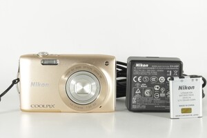 ★実用美品★ NIKON ニコン COOLPIX S3300 シャンパンゴールド ★動作OK★ #15585