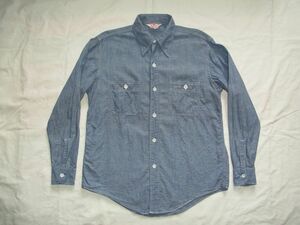 ☆ 60s ビンテージ King Kole キングコール 綿100% シャンブレーシャツ sizeM ☆USA古着 バックプリント ワークシャツ Sears BIG MAC 70s