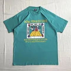 90s　BESTタグ　ボーリング　ビッグプリントTシャツ　シングルステッチ　XL