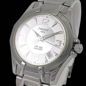 24E003　ティソ　TISSOT　PR100　P660/760　クオーツ　デイト　100M　ステンレス　蛍光　白文字盤　メンズ腕時計　ジャンク品　1円～