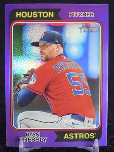 2023 Topps Heritage Chrome Refractor Purple Ryan Pressly MLB カード Houston Astros