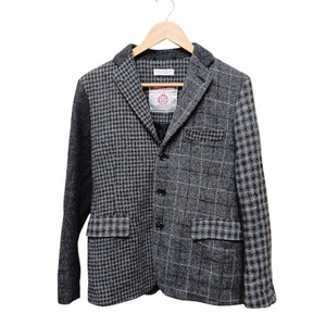 BEAUTY＆YOUTH ビューティー＆ユース Harris Tweed ハリスツイード クレイジーパターン テーラードジャケット グレー系 サイズ S