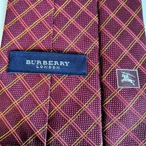 BURBERRY LONDON (バーバリーロンドン)ワインレッド黄線チェックネクタイ