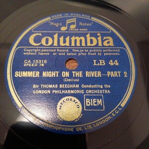 英コロンビア 10吋SP！ヴァイオリンなど 「デリアス」「Summer Night on the river」 クラシック 器楽 レコード！