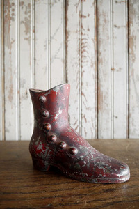 アンティークブーツ型メタルオブジェ[ab2-224]テキサスビンテージディスプレイコレクタブル金属置物靴シューズスニーカーウエスタンブラス