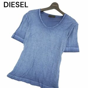 DIESEL BLACK GOLD ディーゼル 高級ライン★ 春夏 ウォッシュ加工★ ロゴ スリム 半袖 カットソー Tシャツ Sz.S　メンズ　A4T04573_4#D