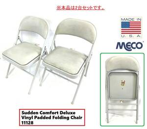 期間限定15%オフ【米軍放出品】未使用品 MECO 折り畳みイス オフィス パイプ椅子 2脚 ミーティングチェア 11128 カフェ (180)AK6DK-N#24