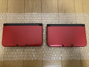 2台セット ニンテンドー 3DS LL 本体 レッド×ブラック 保護フィルム付き