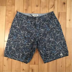 ★青山限定★ レオパードカモ ナイロン ハーフパンツ Mサイズ a bathing ape BAPE shorts leopard ショーツ エイプ ベイプ NIGO w3894