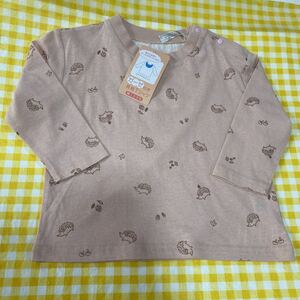 くすみピンク　長袖Tシャツ 長袖カットソー 90