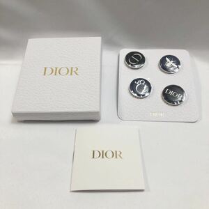 未使用　Dior ディオール クリスチャンディオール ピンバッジ ノベルティ ブラック　ネイビー　4個セット