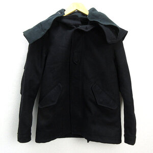 n■ユナイテッドアローズ/GREEN LABEL RELAXING フーディ中綿コート/ジャケット【M】黒/MENS/42【中古】■