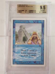 ●MTG● UN Ancestral Recall(英語 BGS 9.5 GEM MINT)