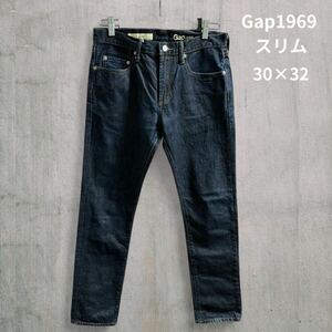 Gap1969 スリムジーンズ 30*32綿100%ズボン●洗濯プレス済●メンズ デニムパンツ インディゴブルー ジーンズ デニム ジーパン 古着/22