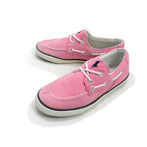 X★【21cm】ラルフローレン/POLO Ralph Lauren キャンバスデッキシューズ スニーカー/ピンクKIDS/147【中古】■