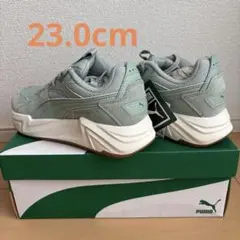 厚底☆新品PUMA スニーカー グリーン 23.0(箱無し)