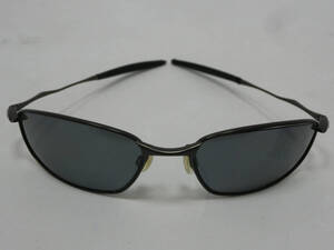 ‡ 0743 OAKLEY オークリー WHISKER ウィスカー Polarised サングラス 金属フレーム カラーレンズ 度無 ブラック系 イヤーソック傷有 箱無