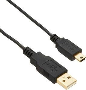 BUFFALO USB2.0ケーブル (A to miniB) カメラ用 スリムタイプ ブラック 1m BSUAMNSM210BK