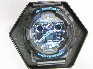 【中古品：状態「可」】カシオ腕時計 G-SHOCK GA-100CB 文字盤カラー:ブルー迷彩 メンズ CASIO クォーツ