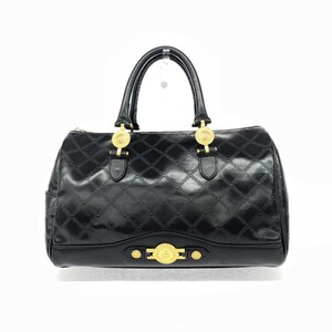 ◆Gianni Versace ジャンニヴェルサーチ ボストンバッグ◆ ブラック PVC サンバースト レディース ヴィンテージ bag 鞄