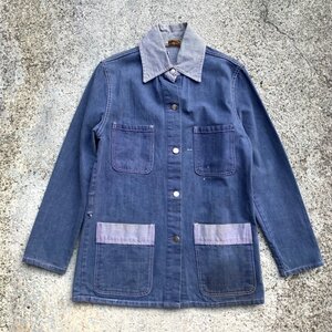 【XS or Ladies】SALE!! Salmar デニムジャケット カバーオール ツートーン 切替■ビンテージ アメリカ古着 70s USA製 レディース