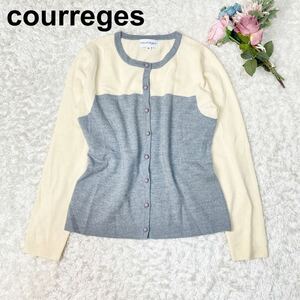 クレージュ courreges カーディガン ニット バイカラー 38 レディース B102317-96