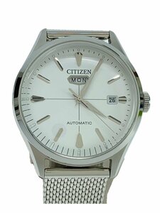 CITIZEN◆自動巻腕時計/アナログ/-/WHT/SLV/8200-S124573